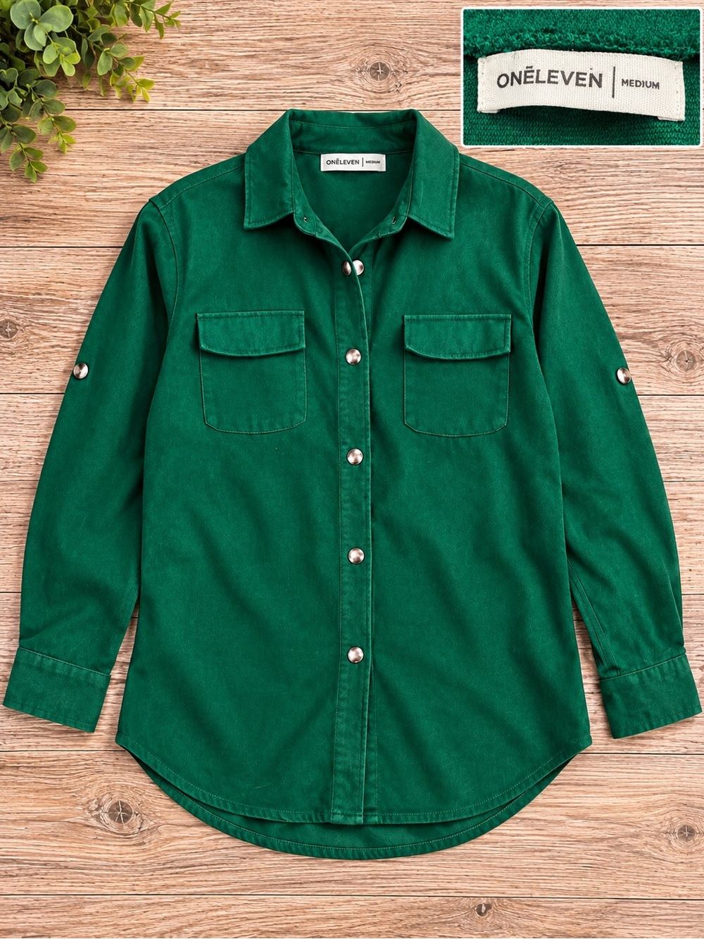 Women’s Forest Green Midi Shirt Dress